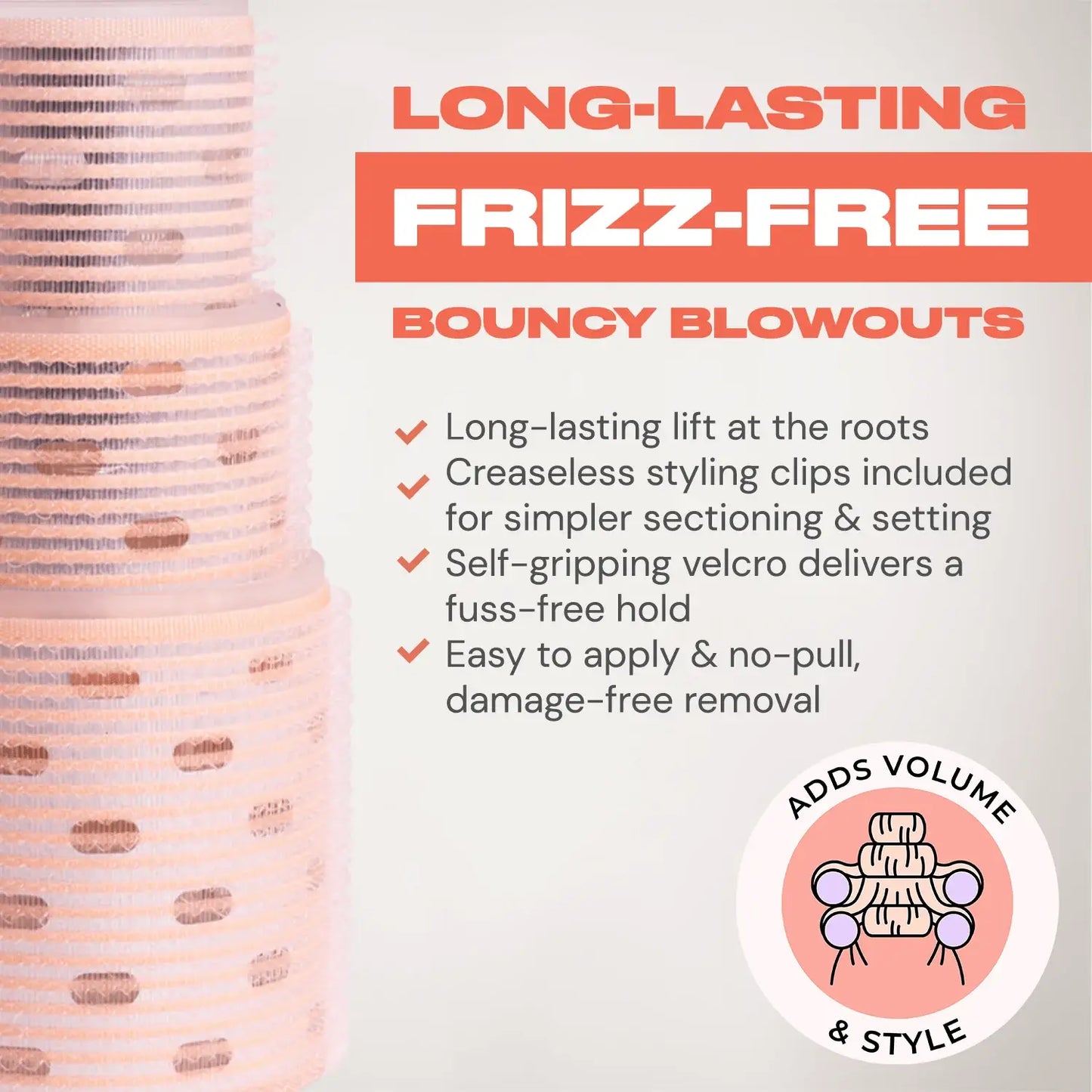 Mega Volume Hair Rollers| 12 pc hair rollers & styling clips