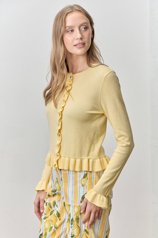 RUFFLE HEM BUTTON UP TOP