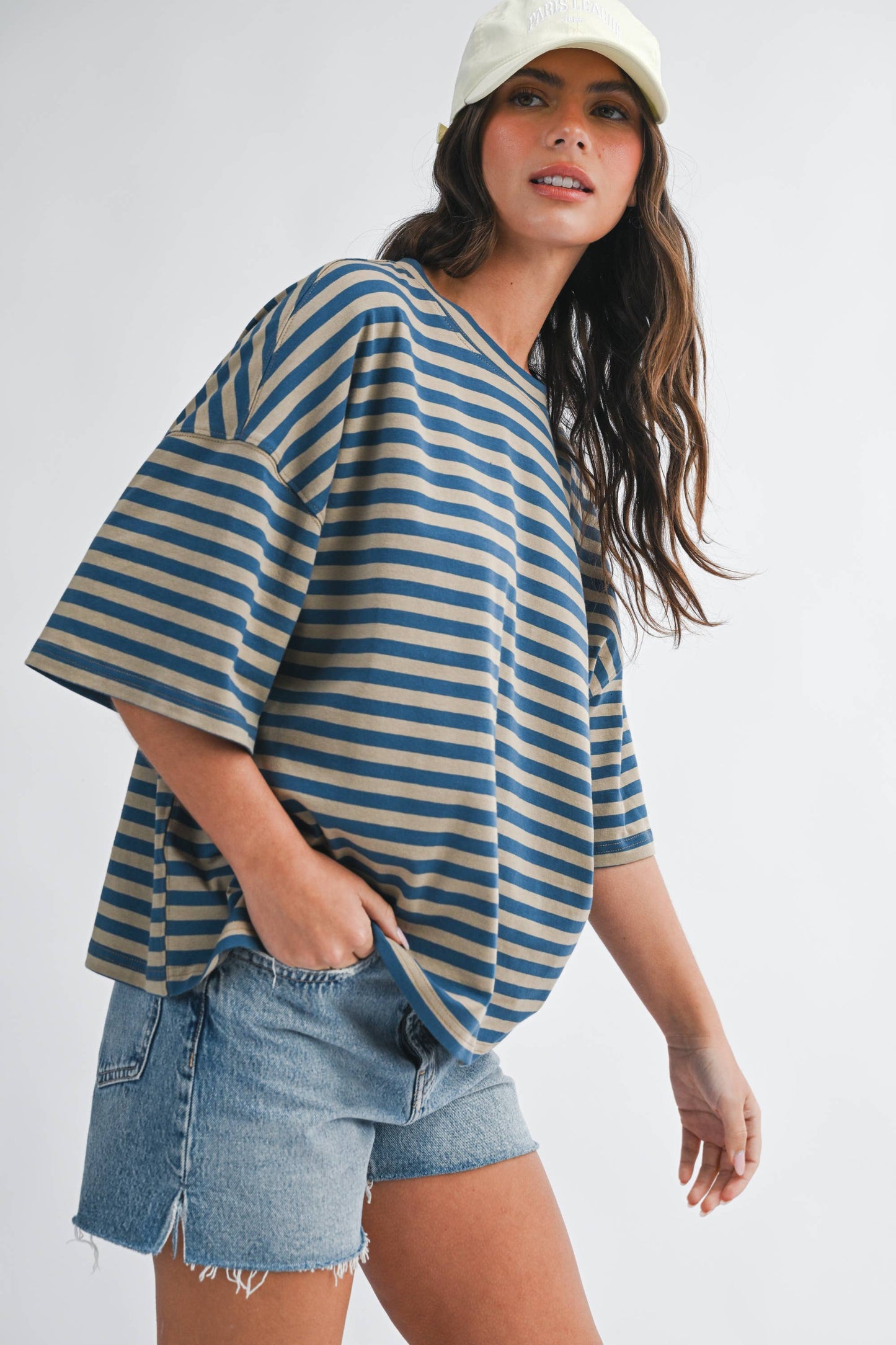 Oversized Stripe Boyfriend Tee