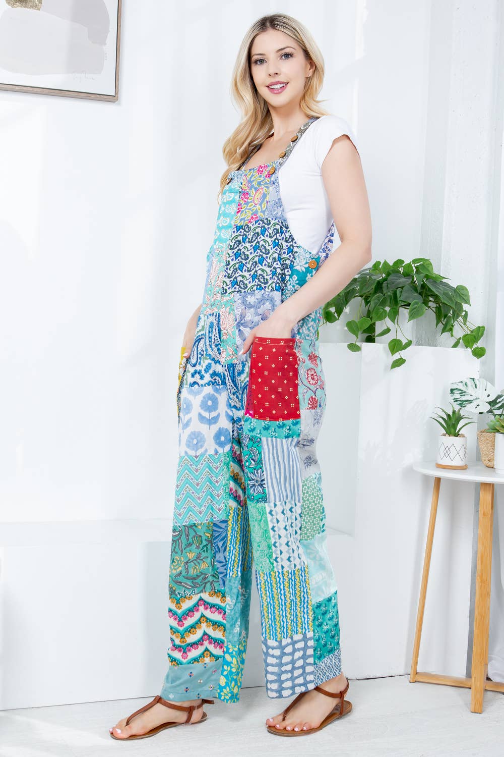 One size Multipatch Cotton Jumpsuit