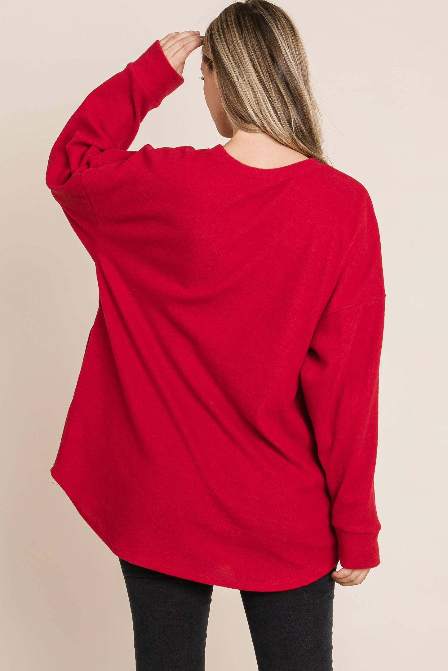 SOFT COZY KNIT LONG-SLEEVE TOP