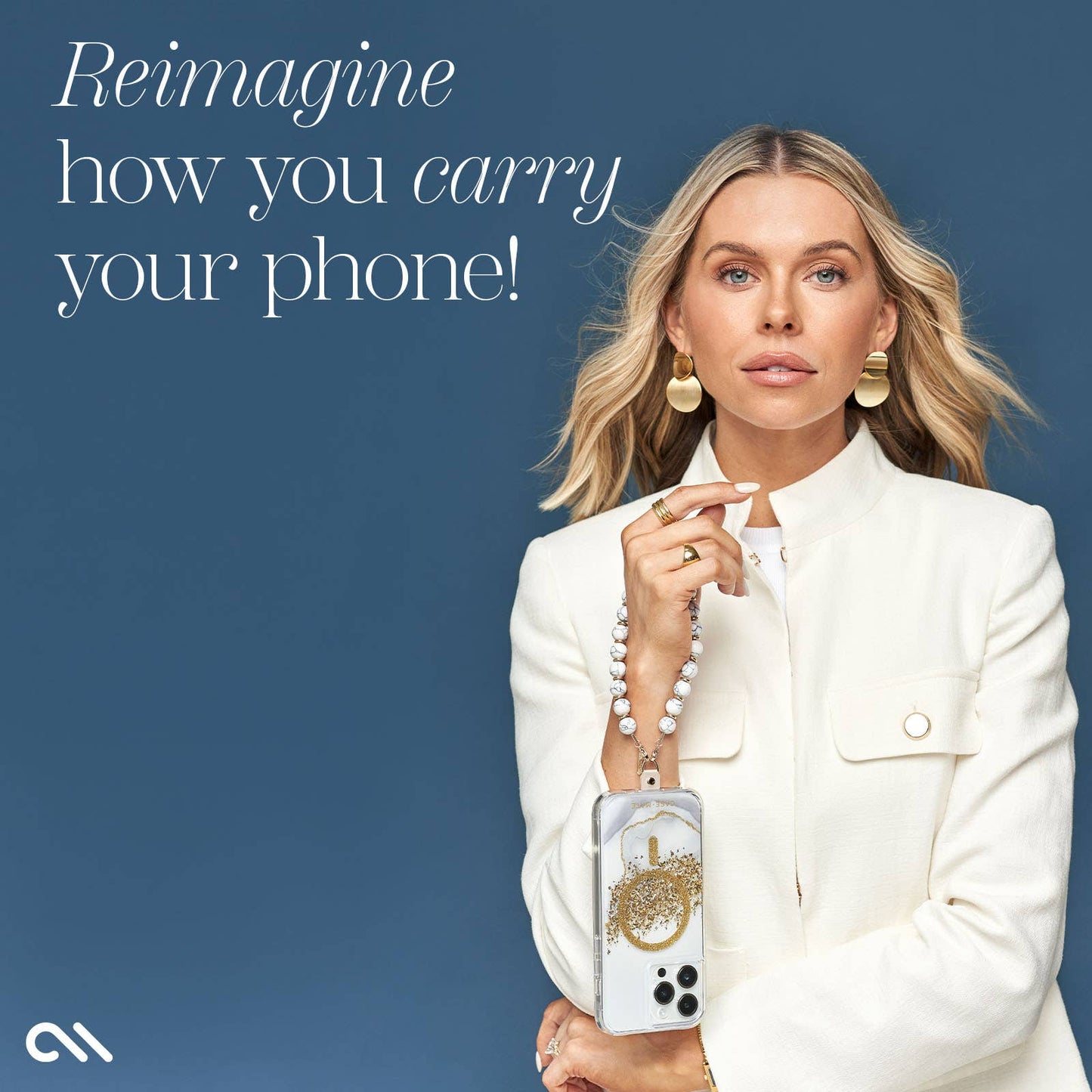 Beaded Marble Phone Charm Wristlet