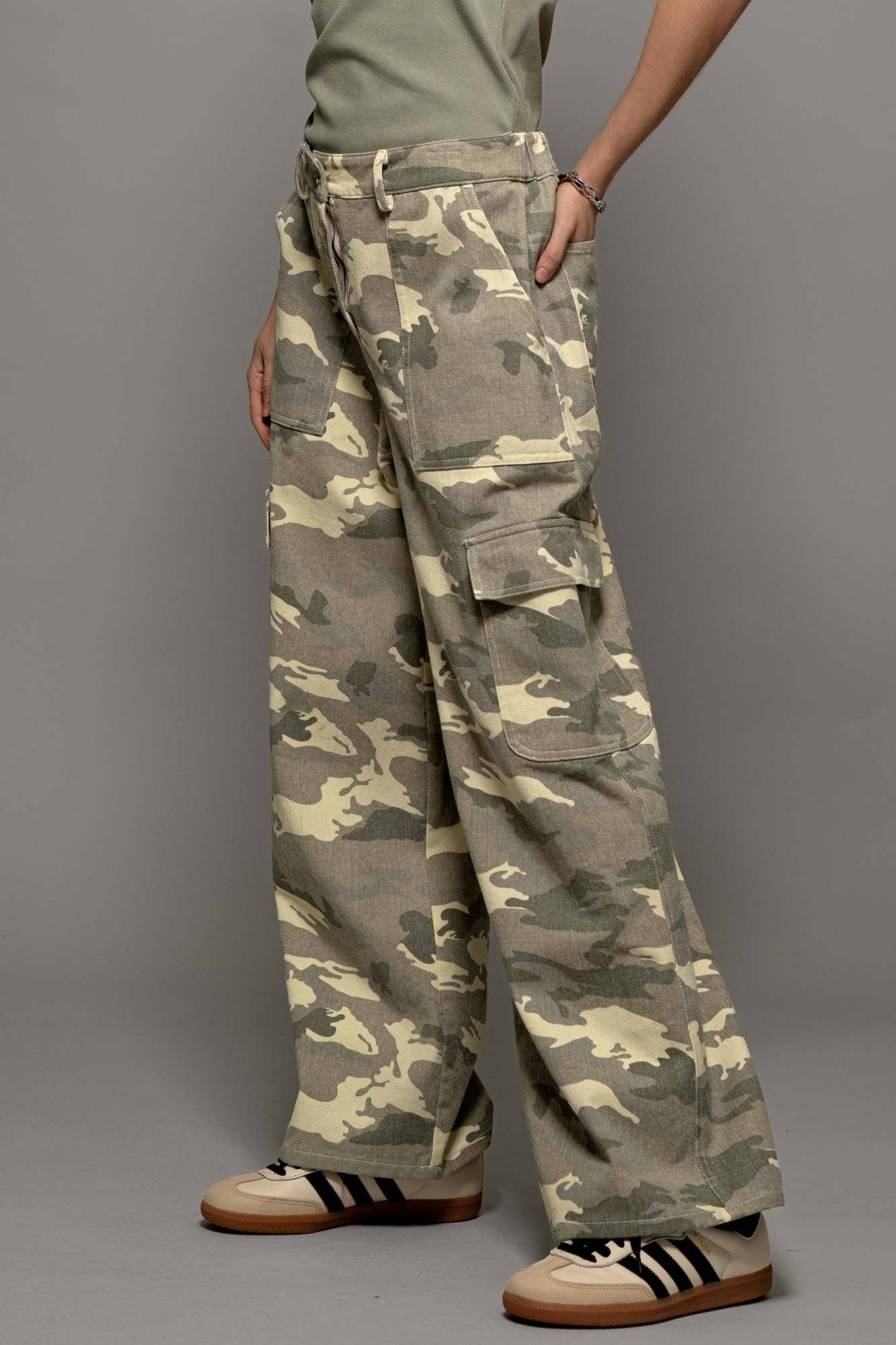 ＜H＞DESERT CAMO WIDE CARGO PANTS [L] Wide Leg Cargo Pants (Desert Camo) – CHERRY LA