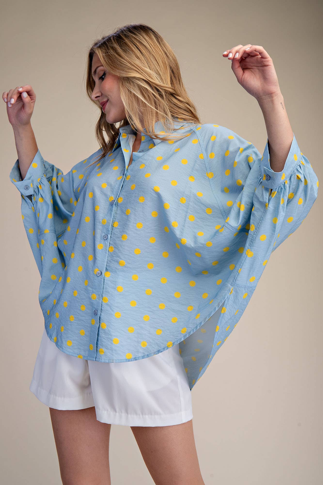 Button Front Polka Dot Shirt
