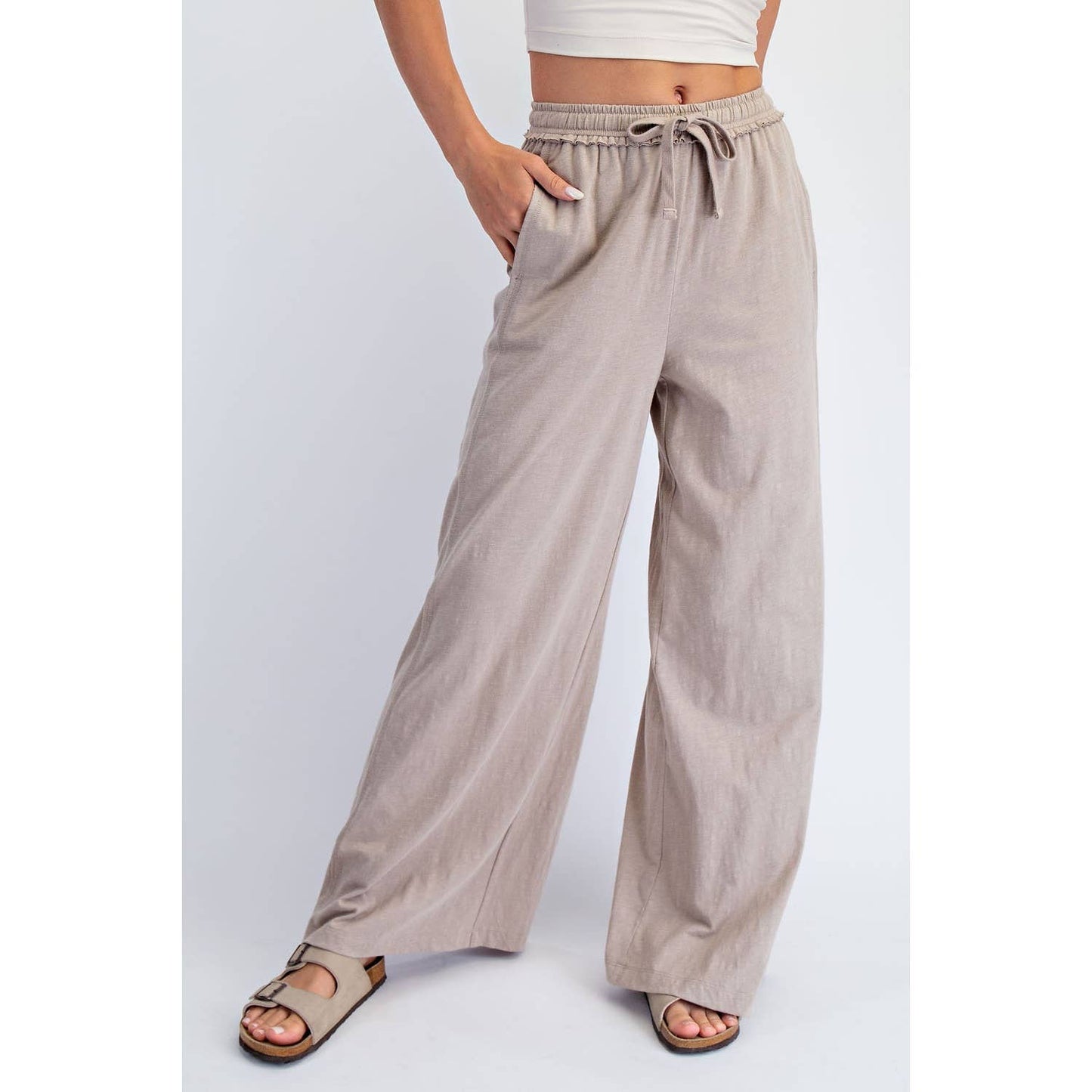 COTTON SLUB LOUNGING WIDE PANT