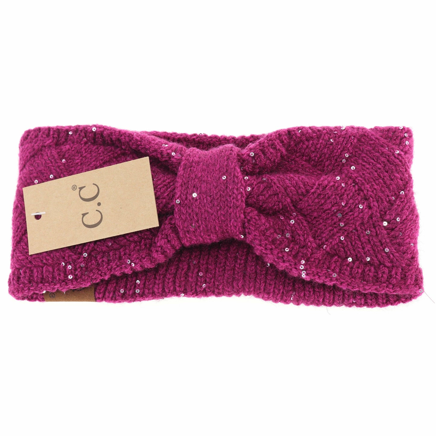 Sequin Brioche Cable Knit C.C Fashion Headband