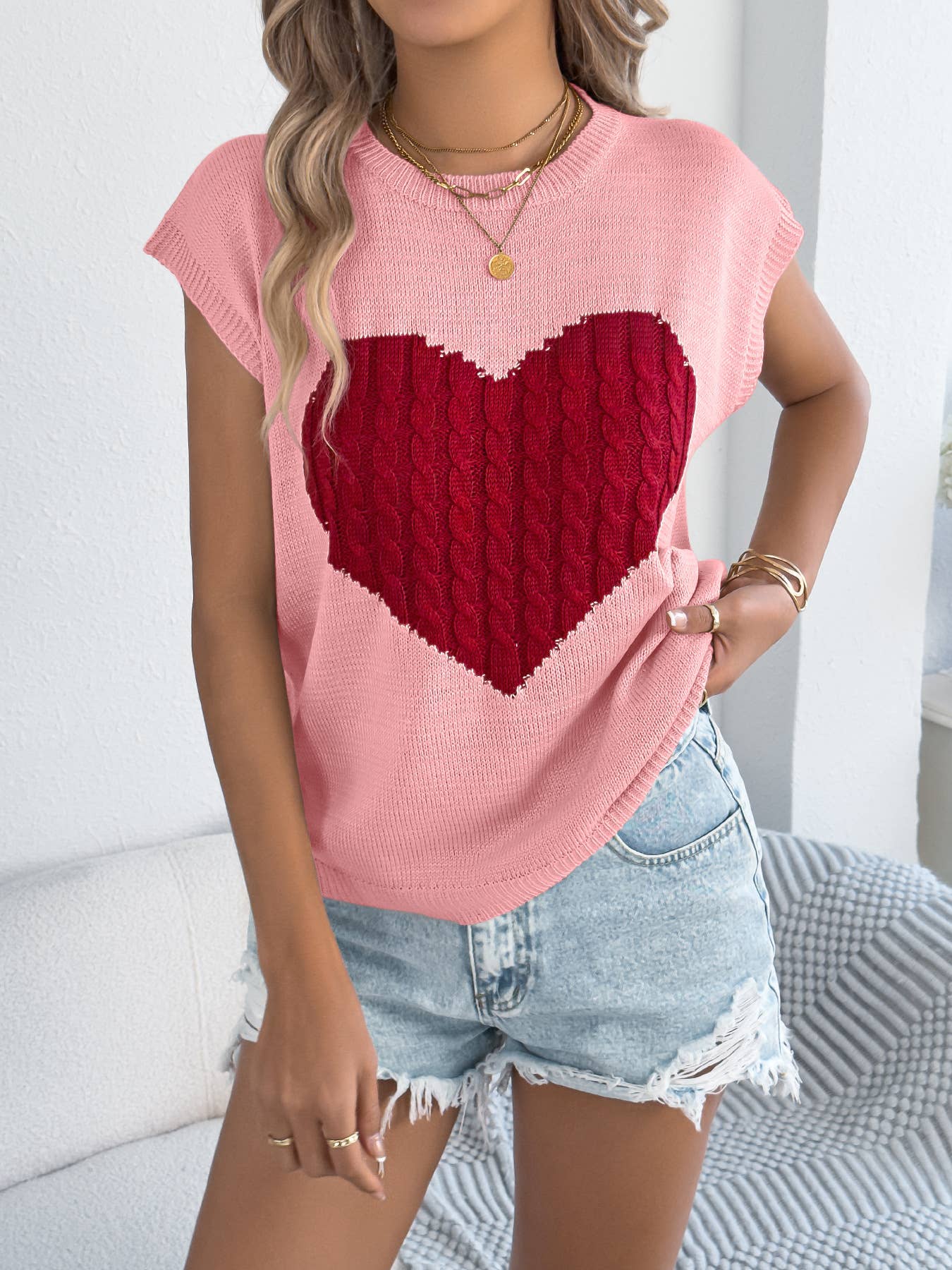 Valentine Heart Knit Sweater