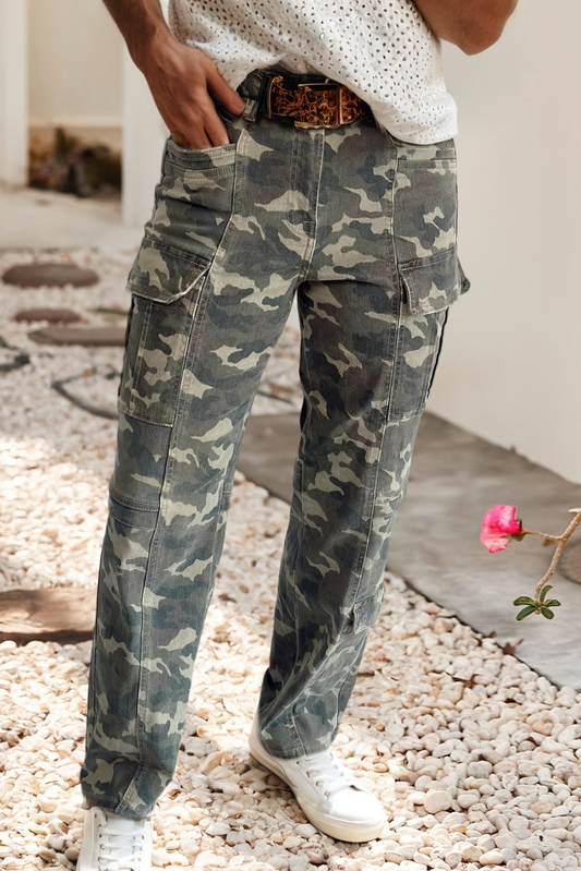 LDC Camouflage Print Multi Pocketed Womens Denim Pants