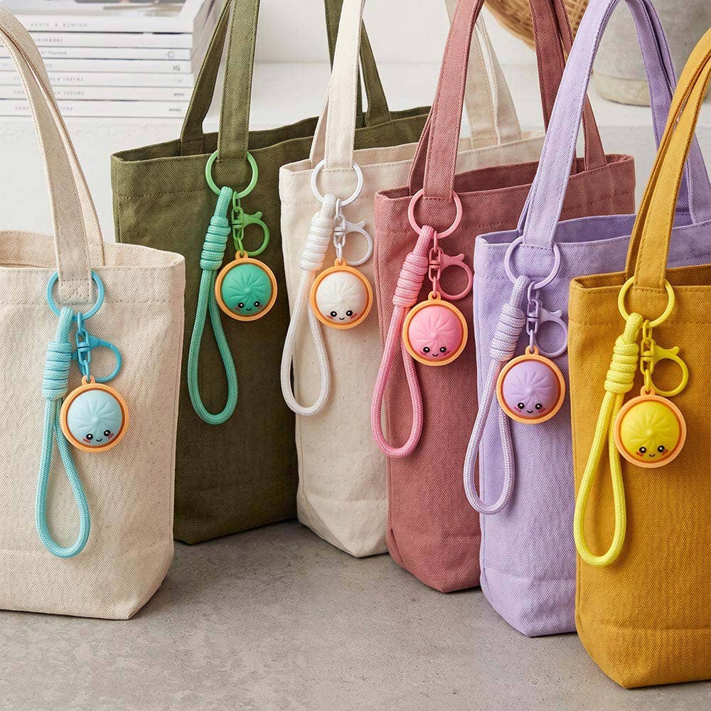 12PCS - Cute Bao Bun Dumpling Stress Relief Fidget Clicker Bag Charm Keychains