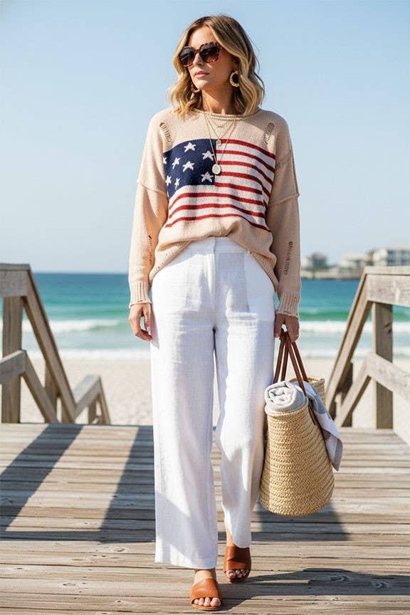 Distressed USA Americana Sweater 2