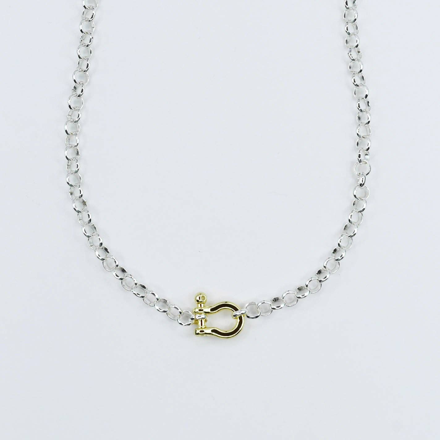Silver Link Clasp Necklace