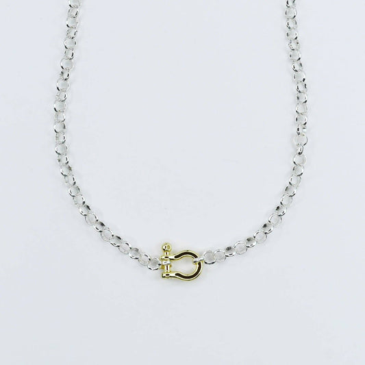 Silver Link Clasp Necklace