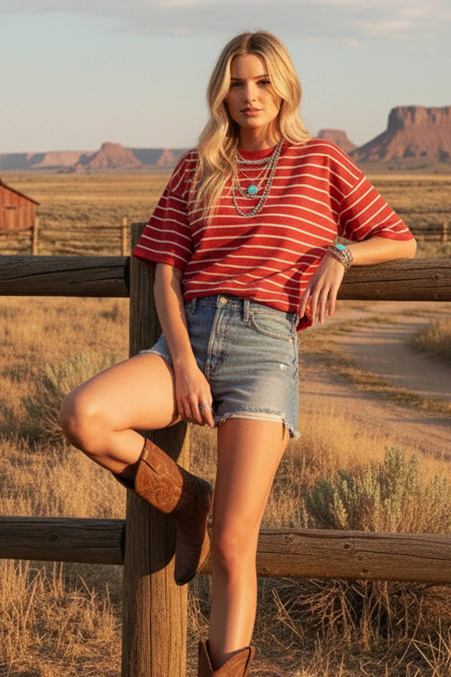 Oversized Lightweight Striped Sweater Top