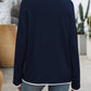 Crew Neck Jumping Color Core-spun Yarn Long-sleeved Sweater