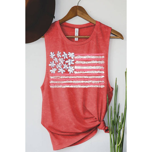 AMERICAN FLAG MINERAL GRAPHIC TANK TOP