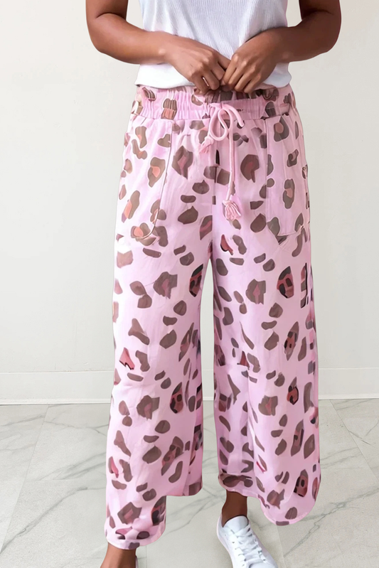 Leopard Print Patch Pocket Loose Pants | S-XL