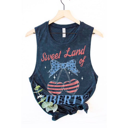 SWEET LAND OF LIBERTY MINERAL GRAPHIC TANK TOP