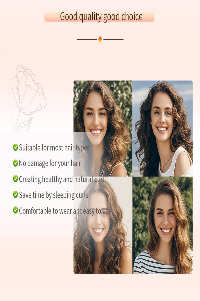Satin Heatless Hair Curler Curling Flexi Rods Pack