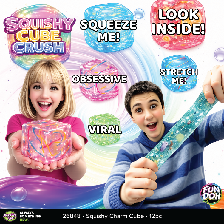 Fun Doh Squishy Charm Cube Fidget Toy Variety -