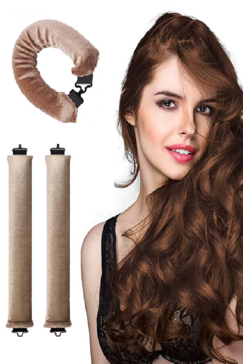 Satin Heatless Hair Curler Curling Flexi Rods Pack