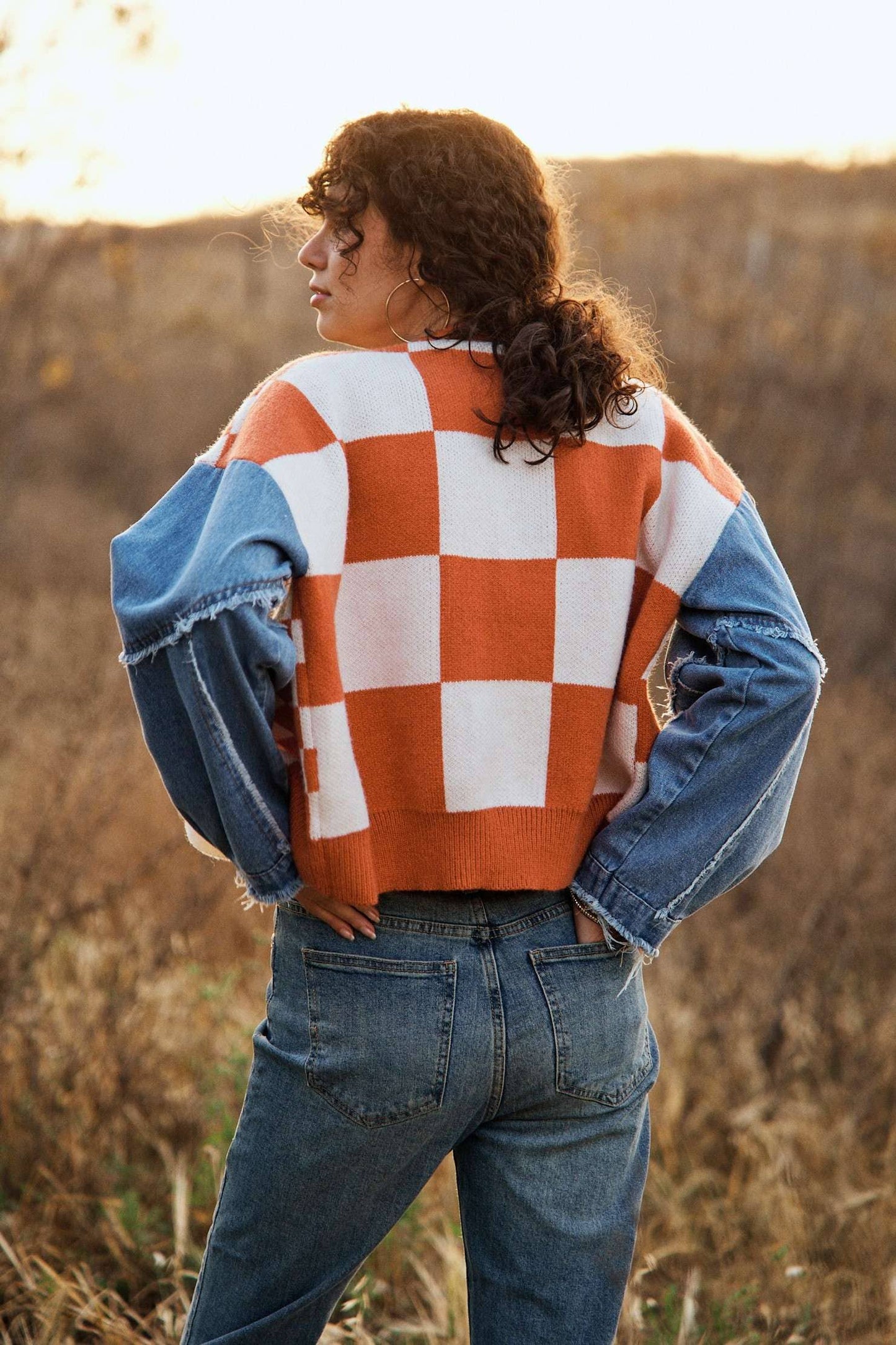 Checker Plaid Cardigan