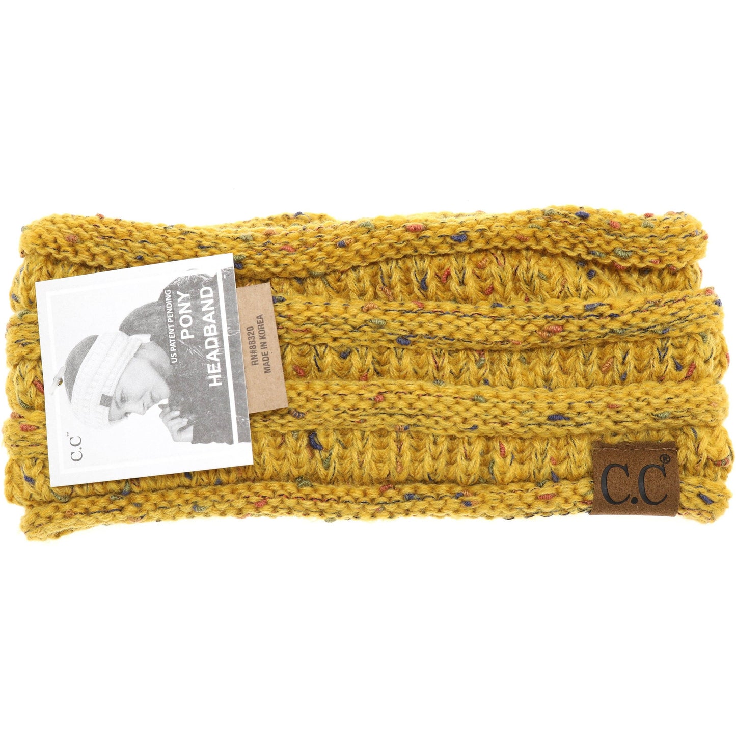 Ombre Ribbed Flecked Women's Fashion Ponytail Headband