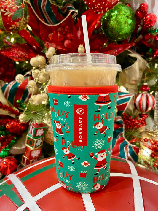 Coffee Sleeve - Jolly Santas Medium 22-28oz