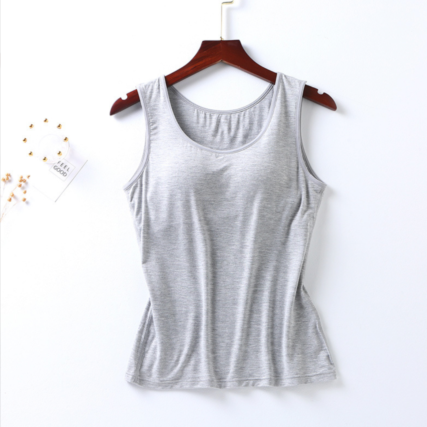 Built-In Bra Tank Tops – Modal Yoga Top for Active Comfort
