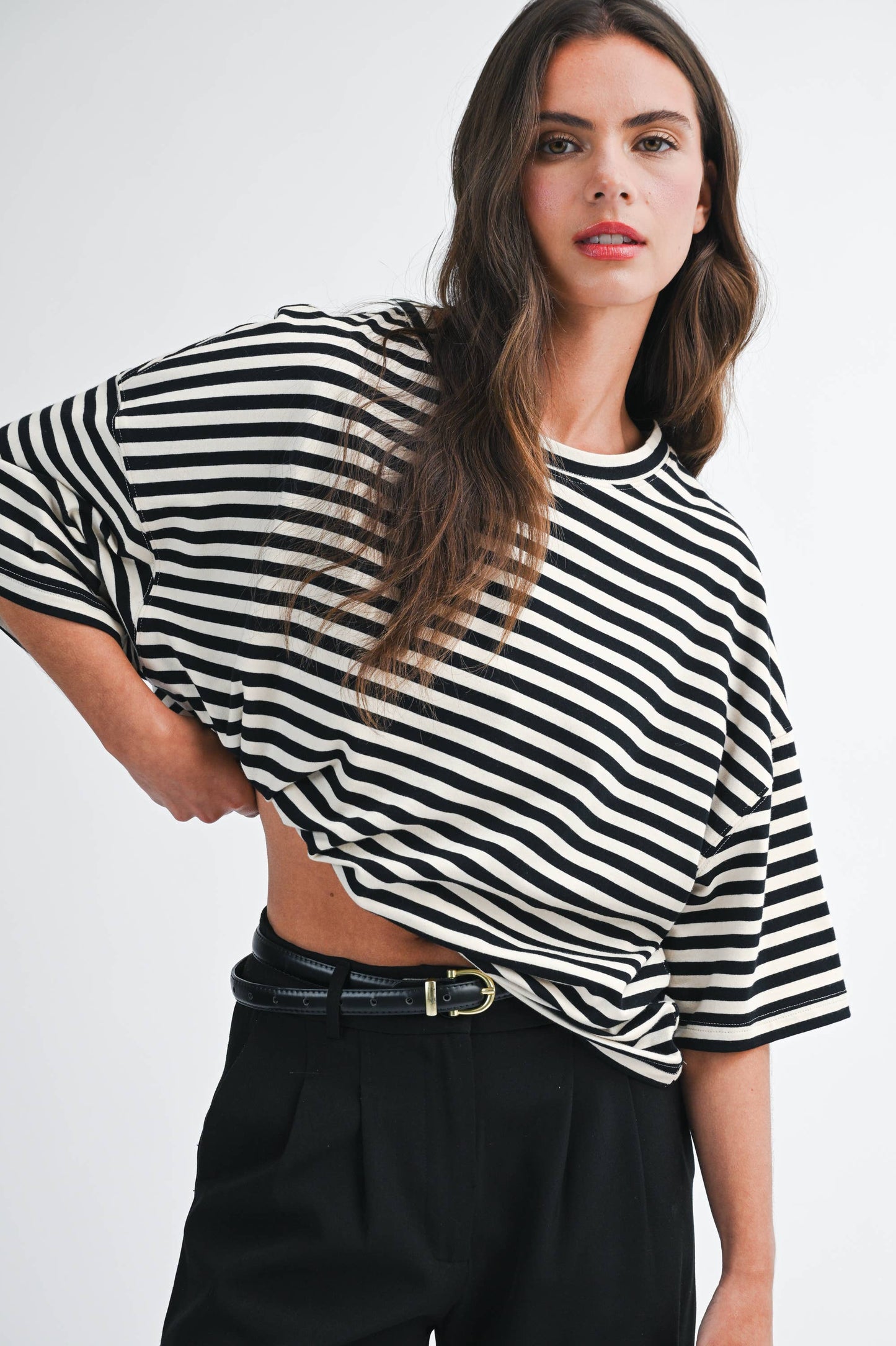 Oversized Stripe Boyfriend Tee