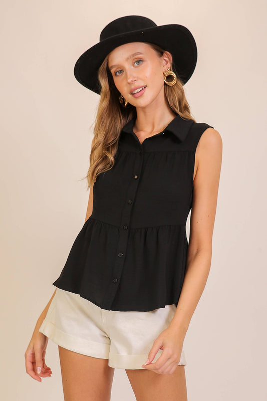 Sleeveless Airflow Peplum Top