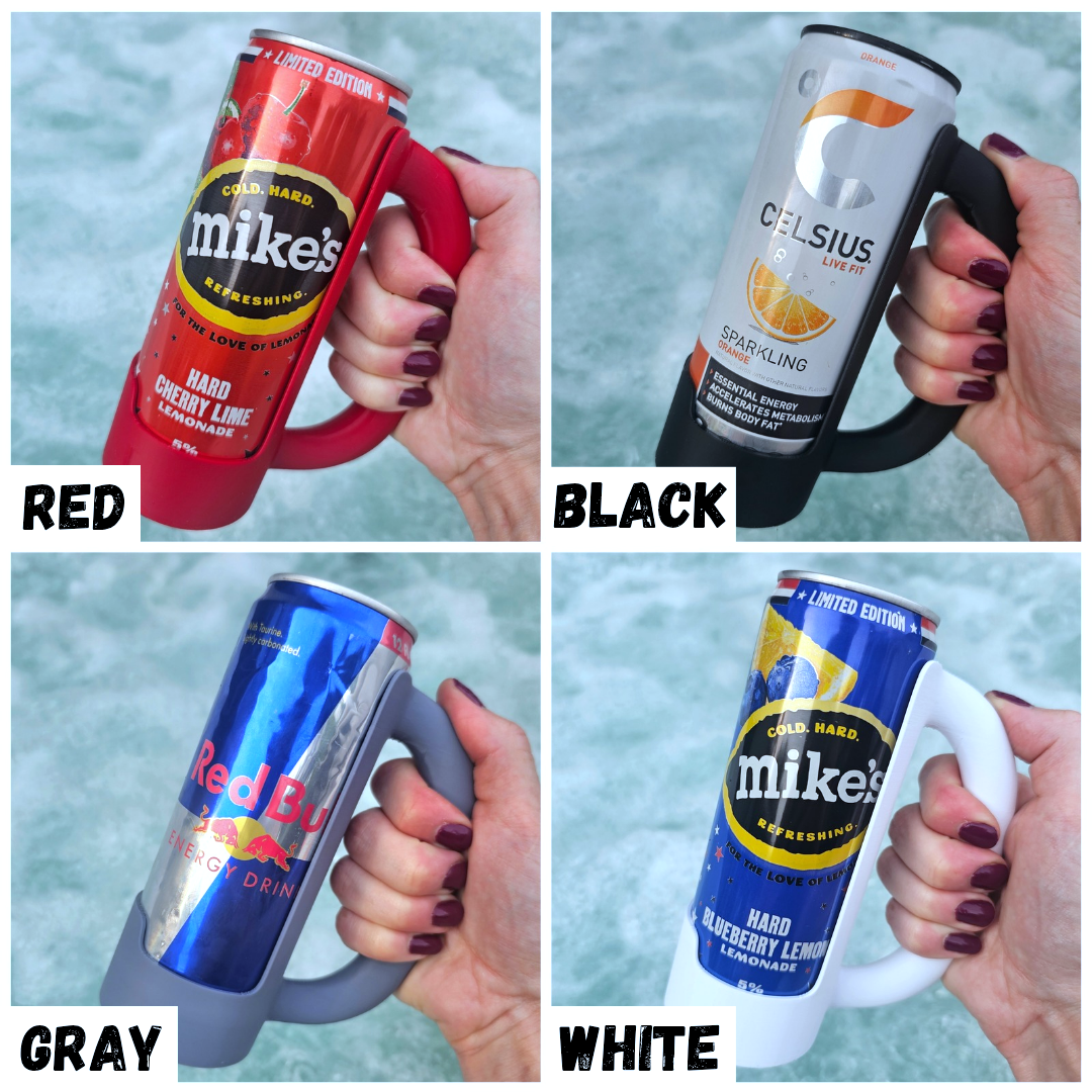 12 oz Slim Can Holder Handle Redbull, Alani Nu, White Claw