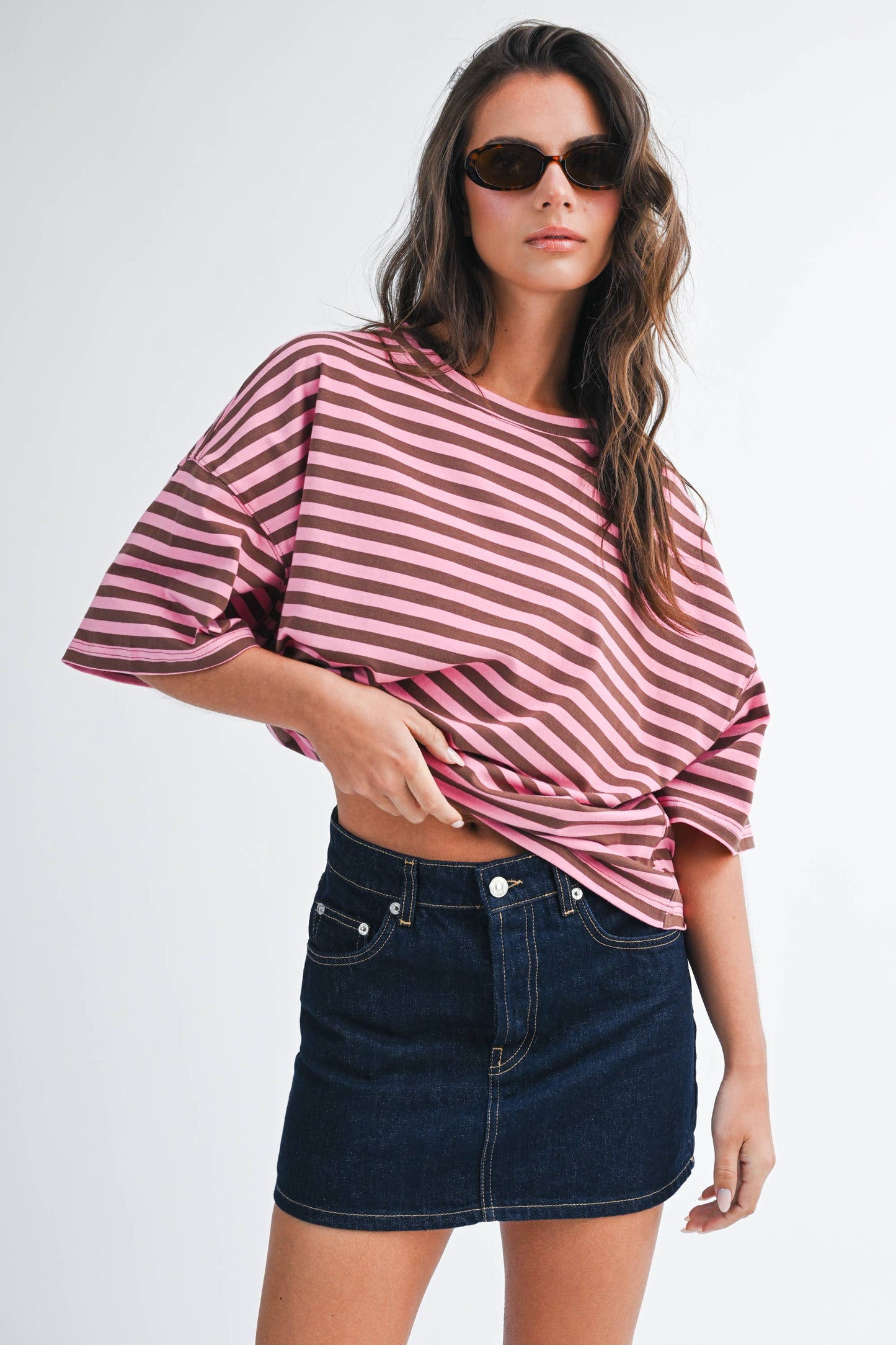 Oversized Stripe Boyfriend Tee