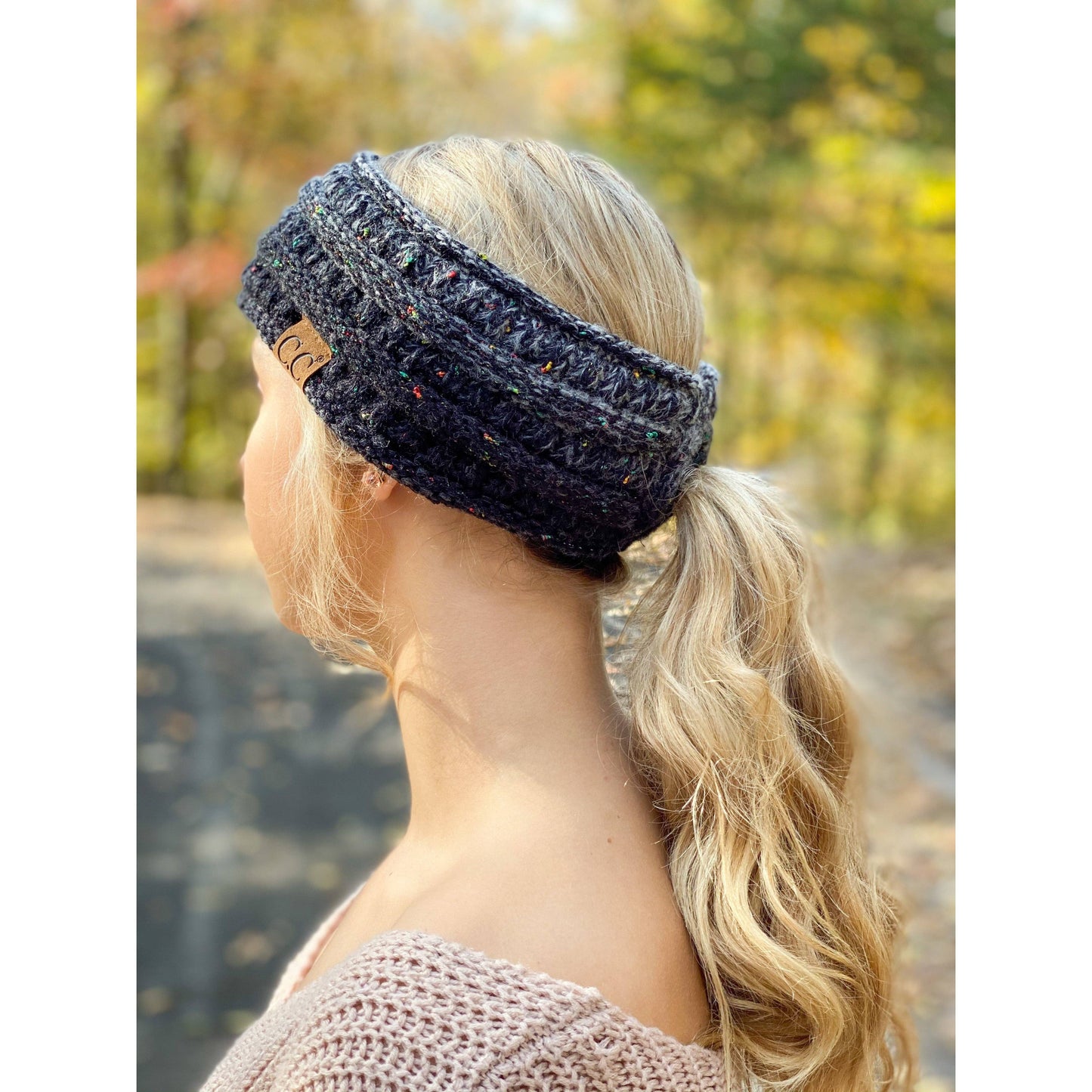 Ombre Ribbed Flecked Women's Fashion Ponytail Headband