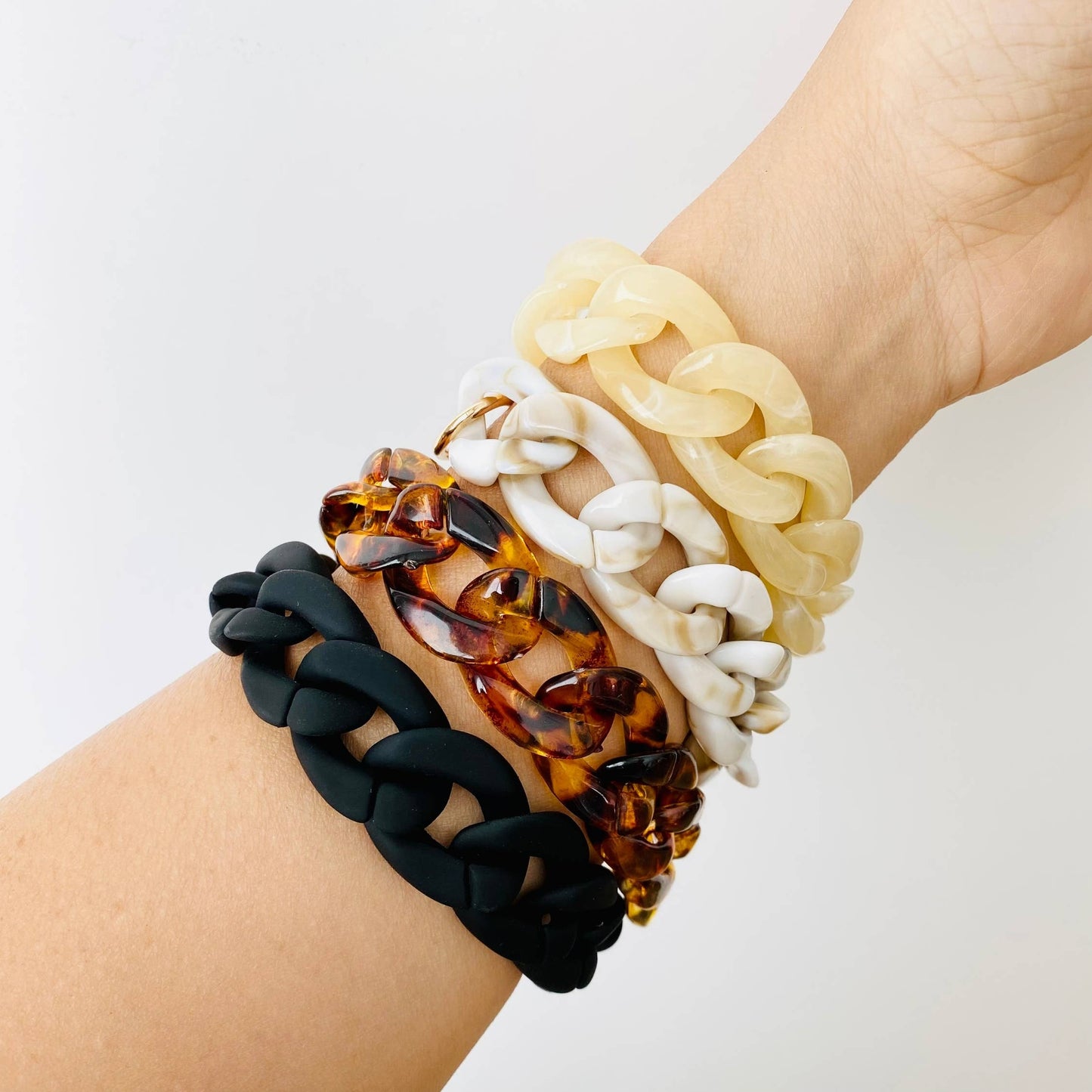 Chunky Chain Link Bracelet | Boho Acrylic Bangle Jewelry