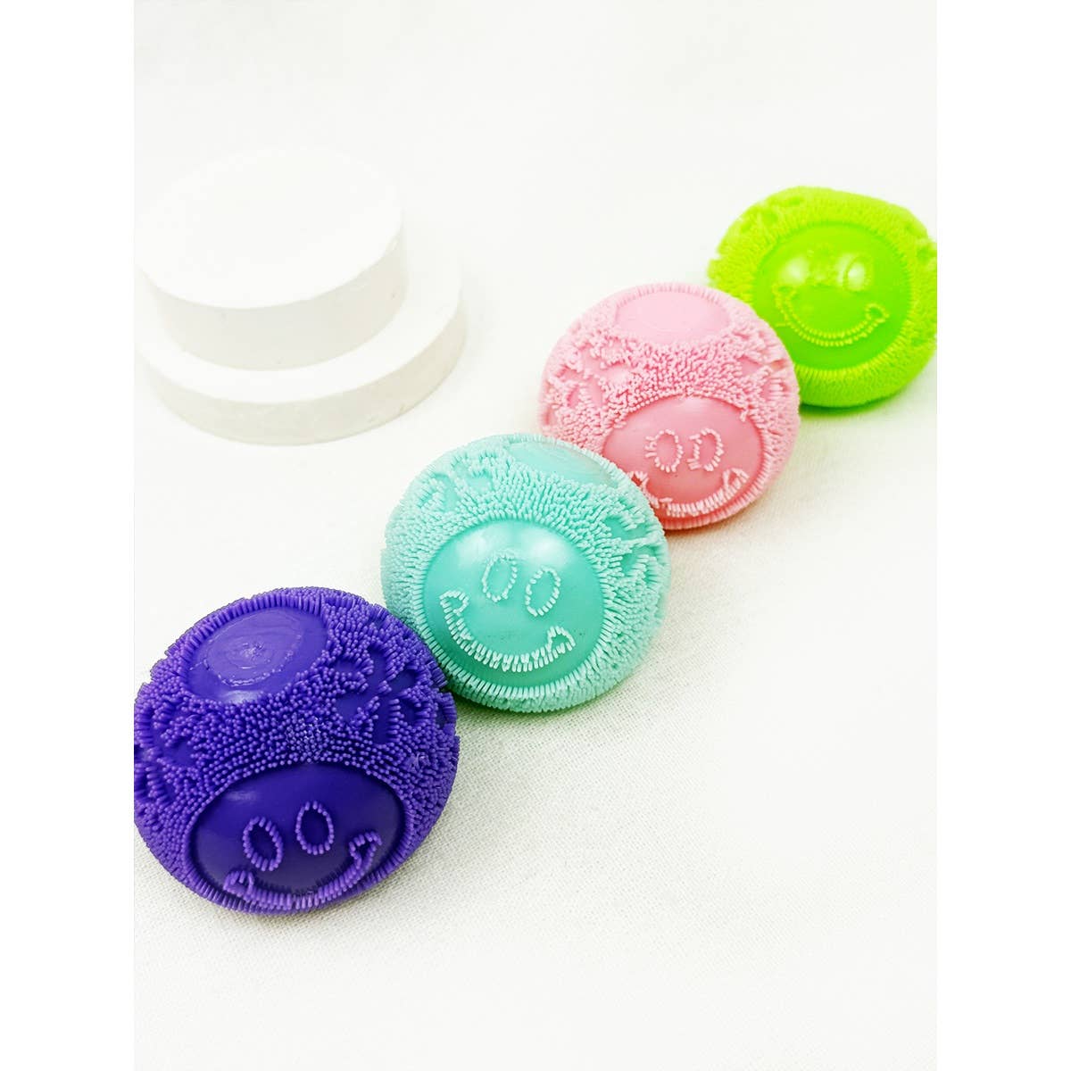 Super soft fuzzy smile face stress ball