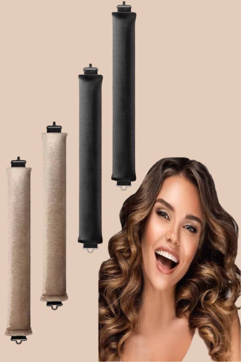 Satin Heatless Hair Curler Curling Flexi Rods Pack