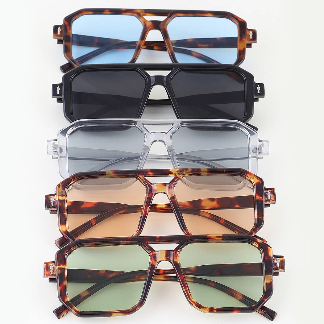 Tinted Block Aviator Sunglasses