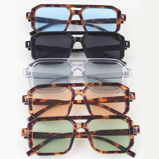 Tinted Block Aviator Sunglasses