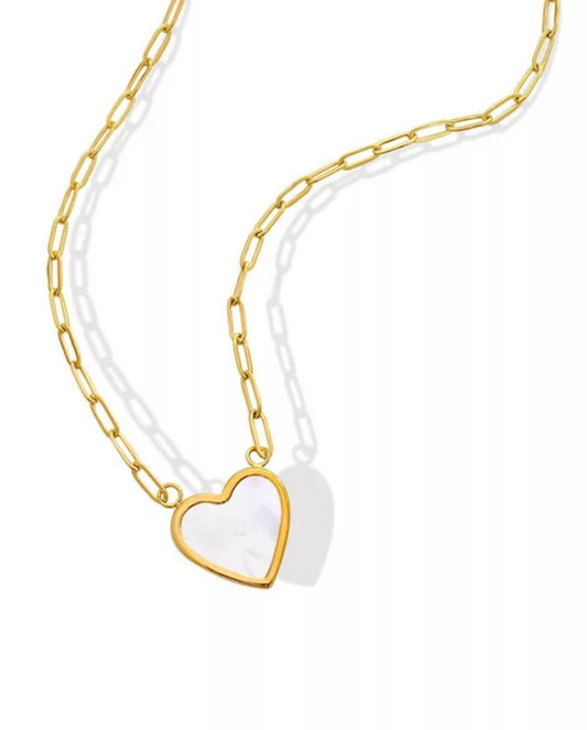 WHITE HEART NECKLACE