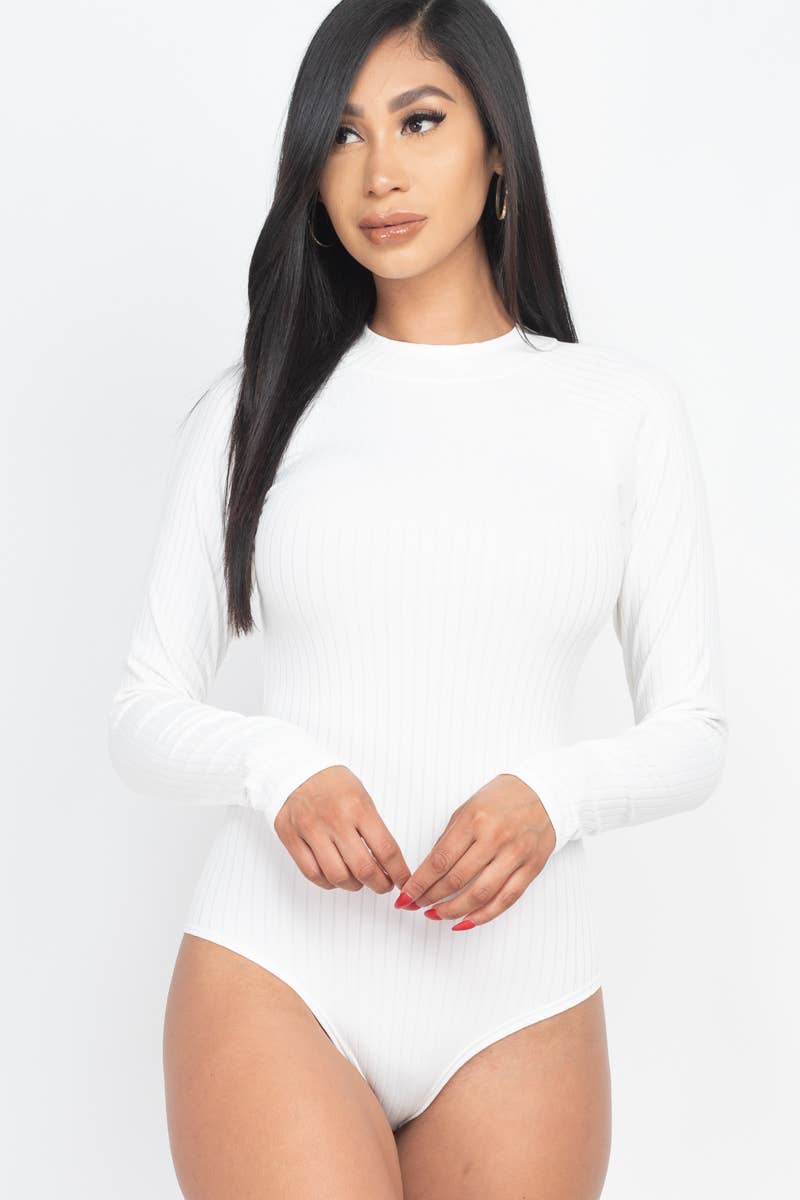 MockNeck Ribbed Bodysuit