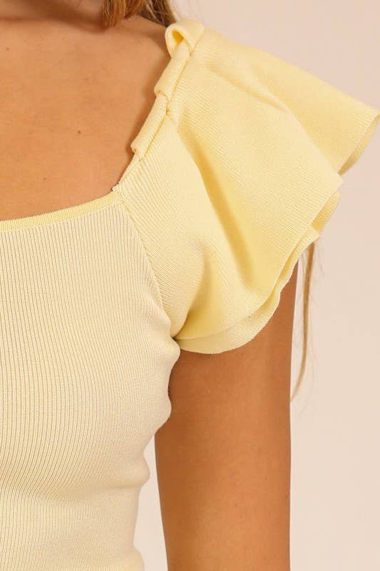 Spring Ruffle Tiered Sweater Top