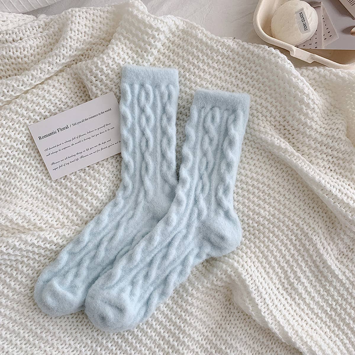 Cozy Thick Plush Hemp-Knit Socks for Fall & Winter_CWMS0881: Blue / (OS) 2