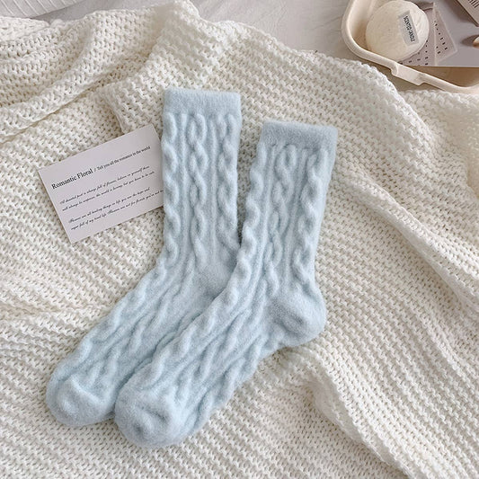 Cozy Thick Plush Hemp-Knit Socks for Fall & Winter_CWMS0881: Blue / (OS) 2