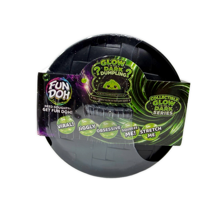 Fun Doh Glow In Dark Mystery Dumpling Squishy Black Basket