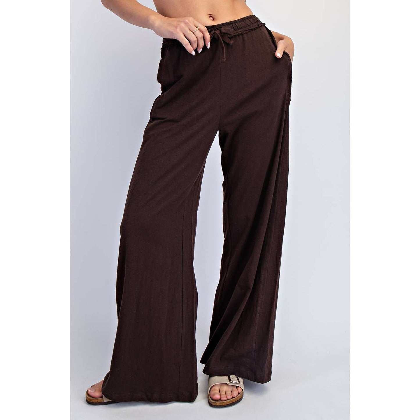 COTTON SLUB LOUNGING WIDE PANT