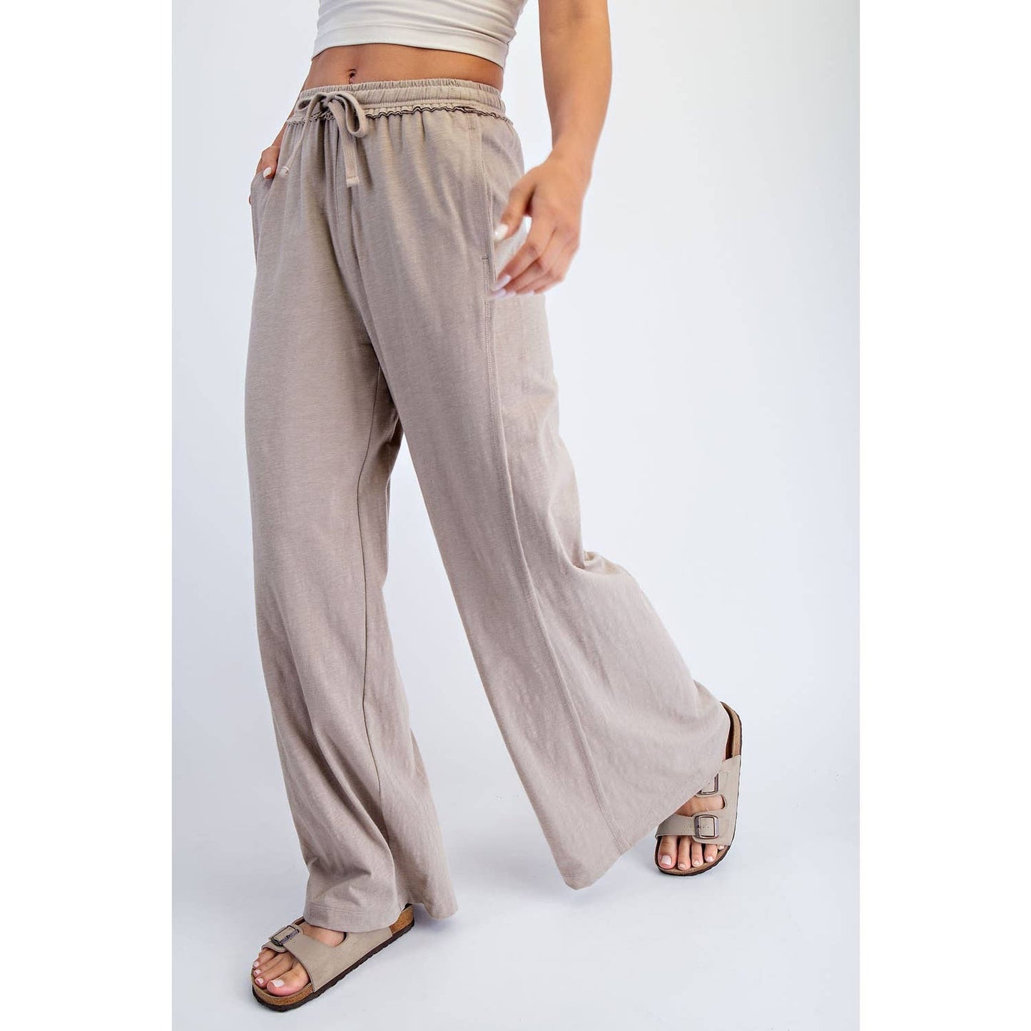 COTTON SLUB LOUNGING WIDE PANT