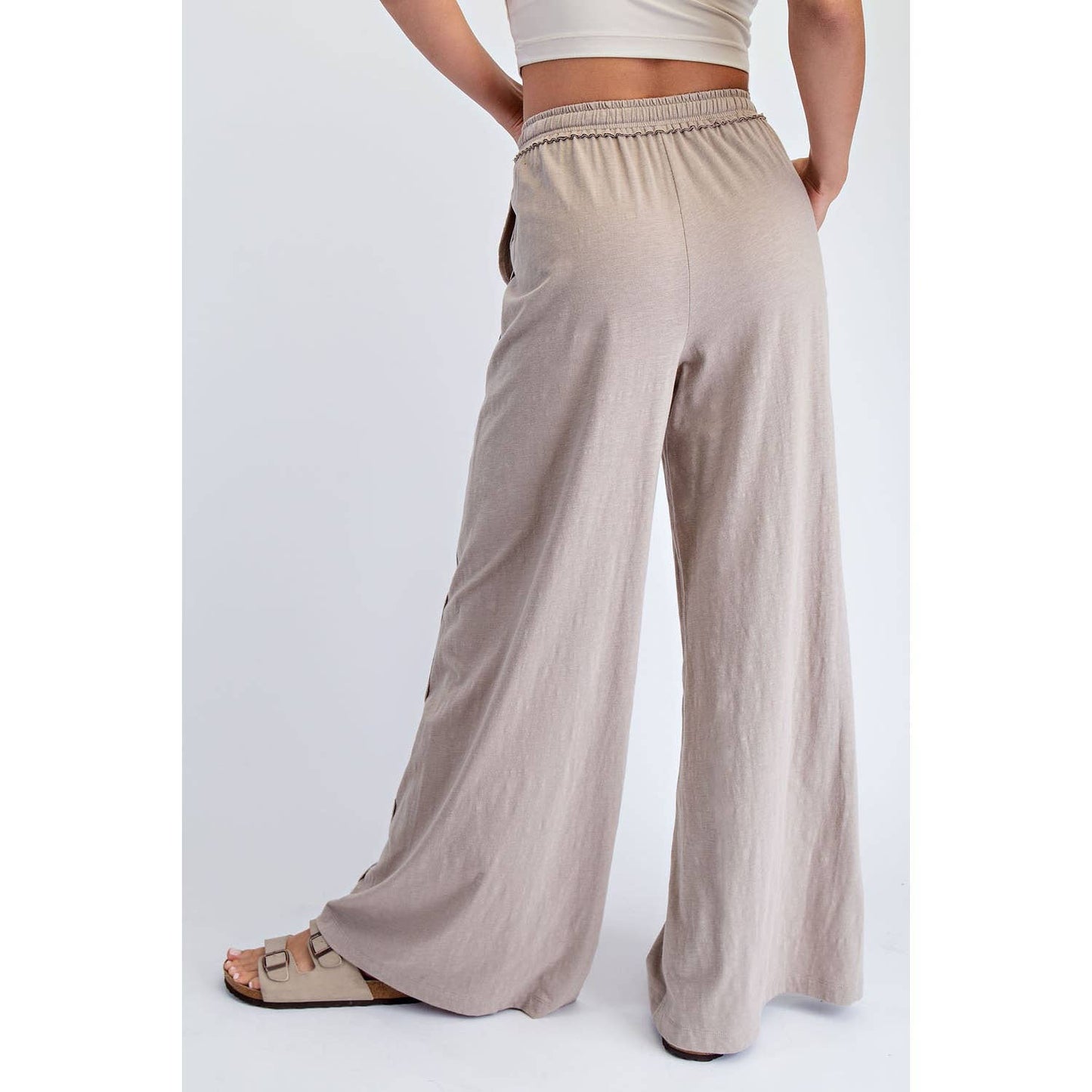 COTTON SLUB LOUNGING WIDE PANT