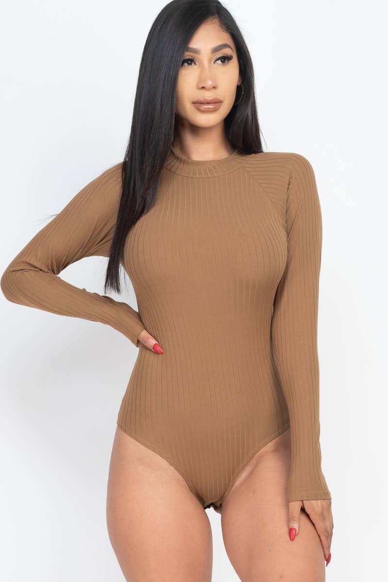 MockNeck Ribbed Bodysuit