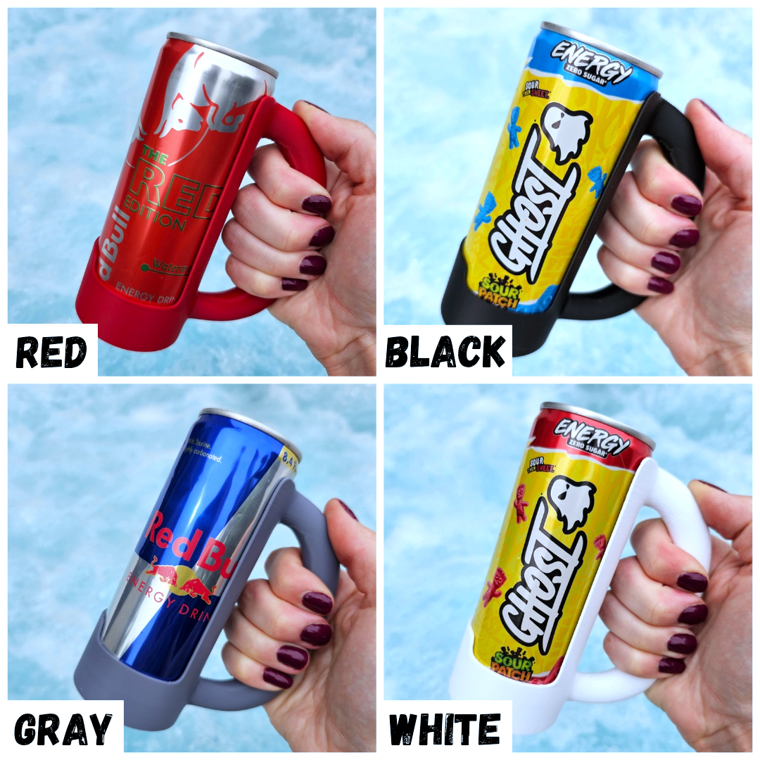 8.4 oz. SMALL Mini Redbull Slim Can Holder Handle