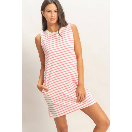 Striped Sleeveless Mini Dress
